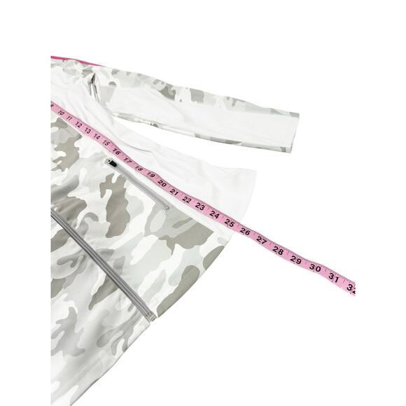 Boston Proper White Gray Camo Pink Stripe Activewear Workout Zip Front Jacket M - Picture 6 of 6